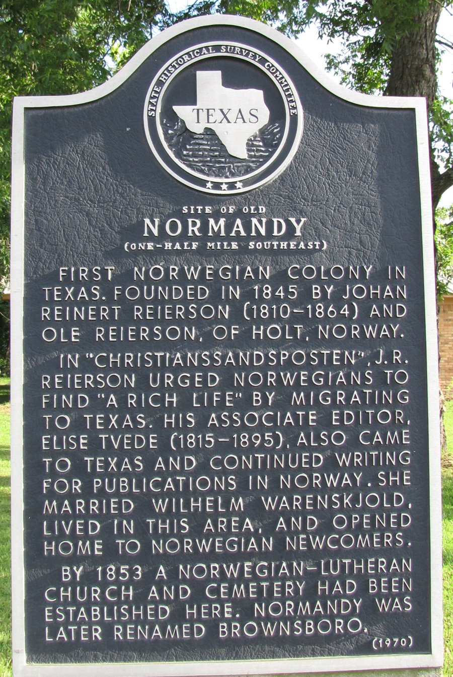 The Site of Old Normandy Texas historical marker